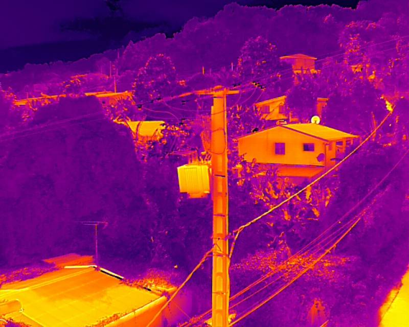 Inspection thermographique de lignes haute tension proche Le Havre